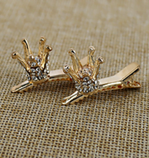 Зажим 04  (металл, стразы) мини, 2шт, в ассортименте