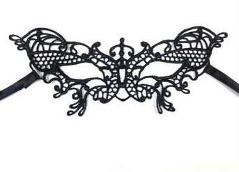 Маска кружевная черная